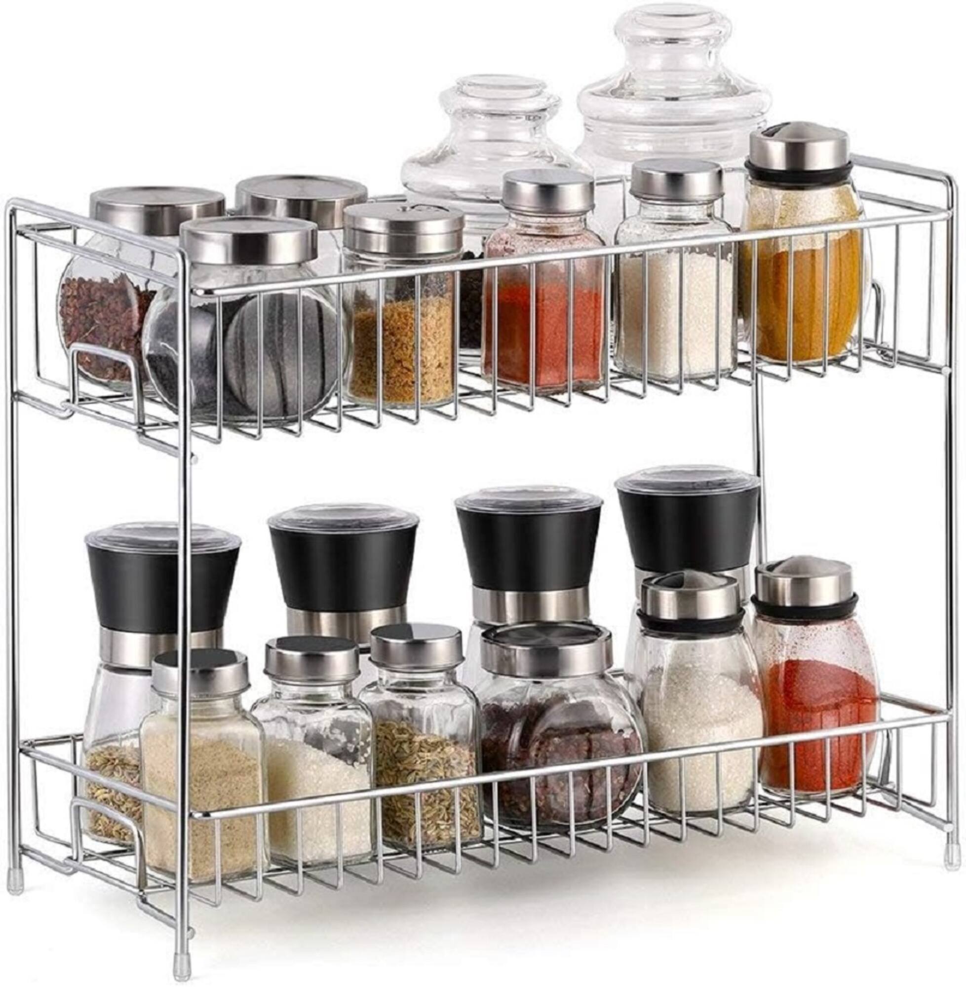 NEX™ Silver 2-Tier Standing Rack Countertop Storage Organizer